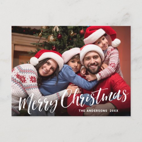 Simply Elegant Christmas PHOTO Greeting Holiday Postcard