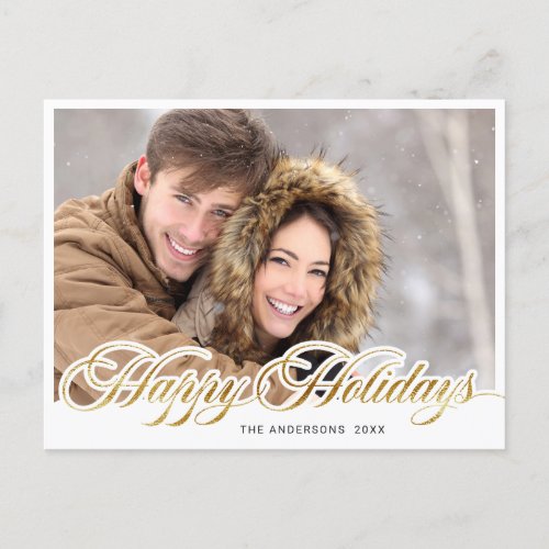 Simply Elegant Christmas PHOTO Greeting Holiday Postcard