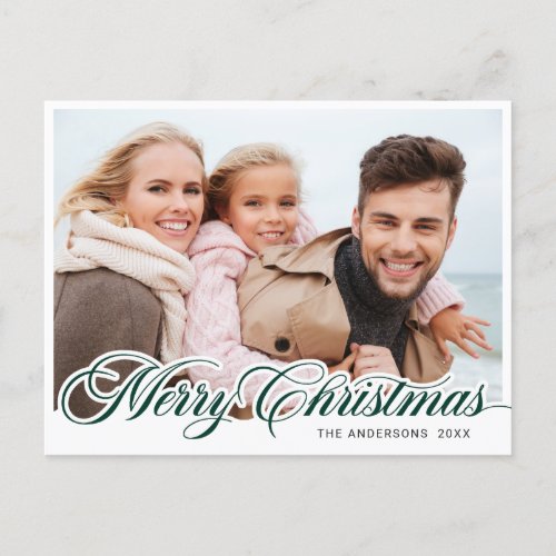 Simply Elegant Christmas PHOTO Greeting Holiday Postcard