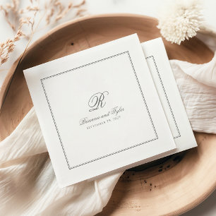 Simply Elegant Classic Wedding Monogram Napkins