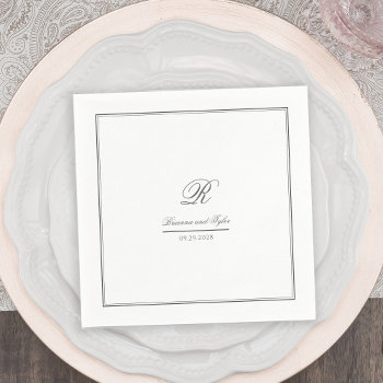 Simply Elegant Classic Wedding Monogram Napkins by Oasis_Landing at Zazzle
