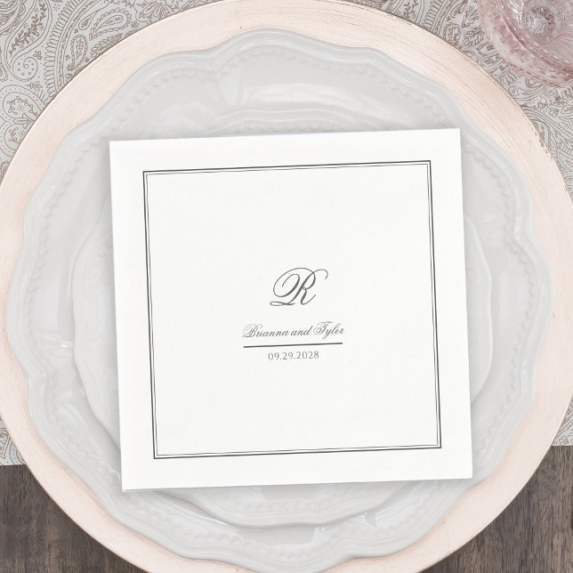 Simply Elegant Classic Wedding Monogram Napkins (Creator Uploaded)
