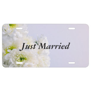 Simply Elegant, Classic White Bouquet, Template License Plate