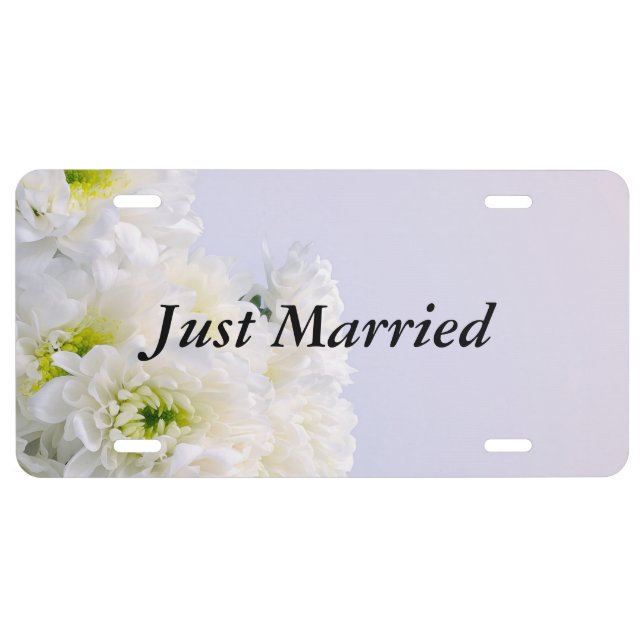 Simply Elegant, Classic White Bouquet, Template License Plate (Front)