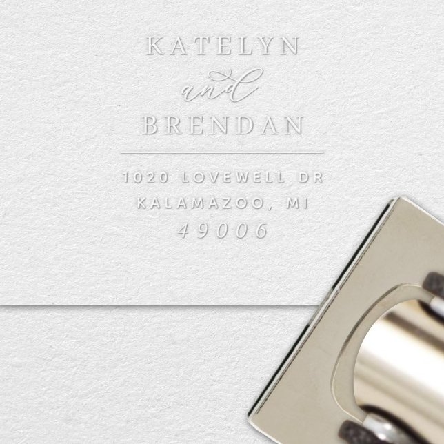 Simply Elegant Couple Wedding Address Embosser (Creator Uploaded)