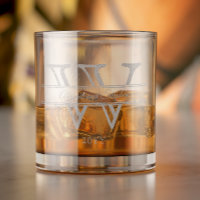 Simply Elegant Couple's Name(s) and Wedding Year Rocks Glass