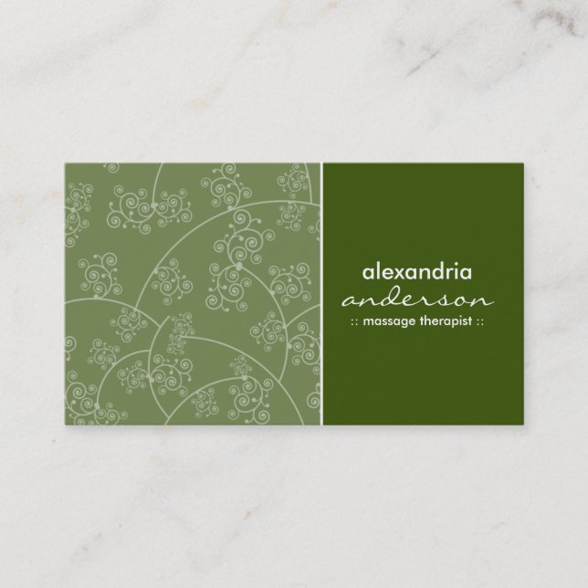 Simply Elegant Custom Business Cards (fern green) (Front)