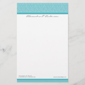 Simply Elegant Custom Designer Aqua Stationery