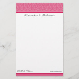 Simply Elegant Custom Designer Fuschia Stationery