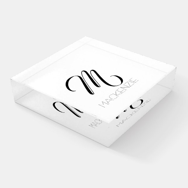 Simply Elegant Custom Personalized Paperweight (Angled)