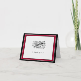 Simply Elegant Custom Thank You (cranberry/black) Card