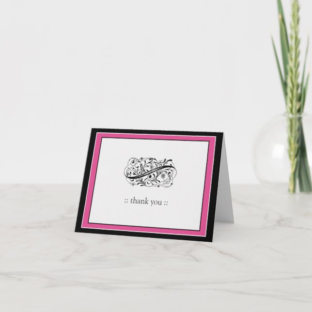 Simply Elegant Custom Thank You (fuschia/black) (Front)
