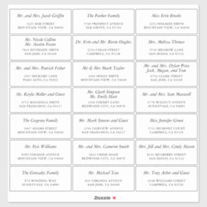 Simply Elegant Custom Wedding Guest Address Labels