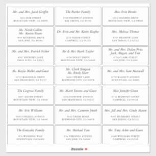 Simply Elegant Custom Wedding Guest Address Labels
