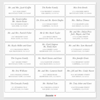 Simply Elegant Custom Wedding Guest Address Labels