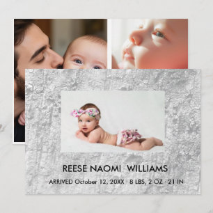 Simply Elegant cute Baby Girl Photo Announcement