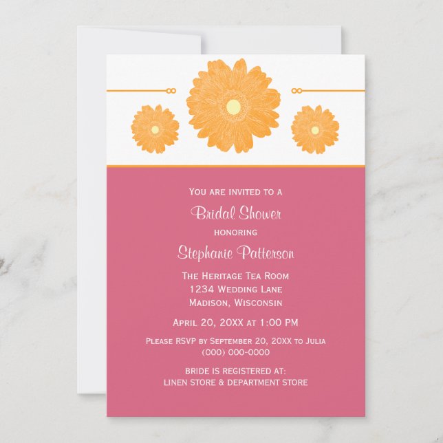 Simply Elegant Daisies Bridal Shower Invite (Front)