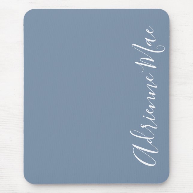 Simply Elegant Denim Blue Personalized Mouse Pad (Front)