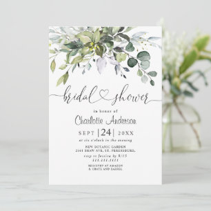 Simply Elegant Eucalyptus Bridal  Shower Invitation