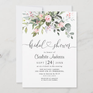 Simply Elegant Eucalyptus Bridal Shower Invitation