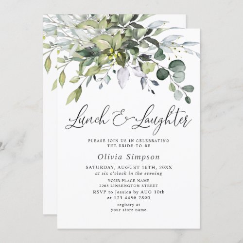 Simply Elegant Eucalyptus Bridal Shower Invitation