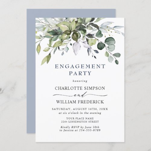 Simply Elegant Eucalyptus ENGAGEMENT  PARTY Invitation