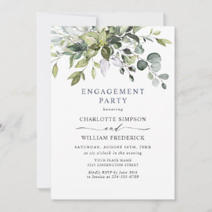 Simply Elegant Eucalyptus ENGAGEMENT  PARTY Invitation