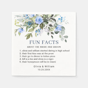 Simply Elegant Eucalyptus Fun Facts Wedding Napkins