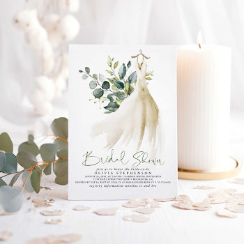 Simply Elegant Eucalyptus Greenery Bridal Shower Invitation by lovelywow at Zazzle