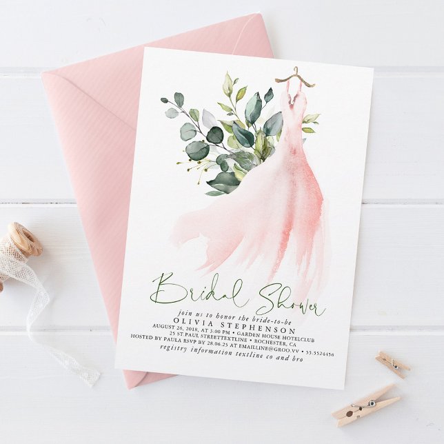 Simply Elegant Eucalyptus Greenery Bridal Shower Invitation (Creator Uploaded)