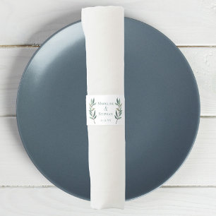 Simply Elegant Eucalyptus Leaf Botanical Wedding Napkin Bands