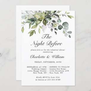 Simply Elegant Eucalyptus REHEARSAL DINNER Invitation