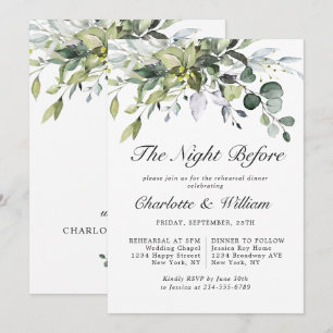 Simply Elegant Eucalyptus REHEARSAL DINNER Invitation