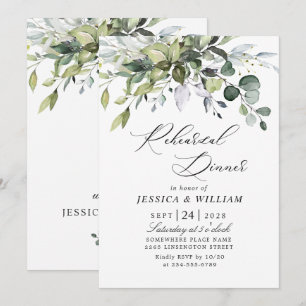 Simply Elegant Eucalyptus REHEARSAL DINNER Invitation