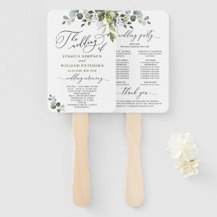Simply Elegant Eucalyptus Wedding Program Hand Fan