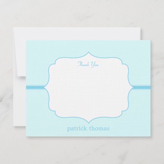 Simply Elegant Flat Thank You Card  - Blue (Front)