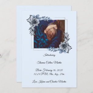 Simply Elegant Floral Birth Announcement