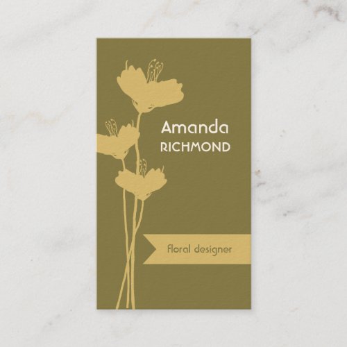 Simply elegant floral designer business card