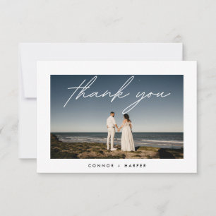Simply Elegant Frame Text Photo Thank You Card