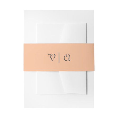 Simply Elegant Fuzzy Peach Invitation Belly Band