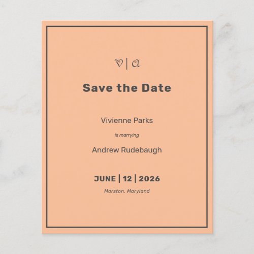 Simply Elegant Fuzzy Peach Save the Date