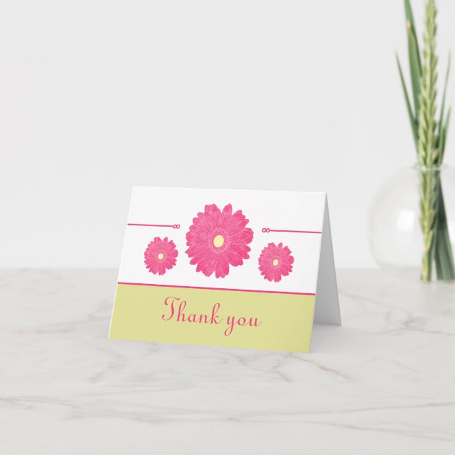 Simply Elegant Gerbera Daisies Thank You Card (Front)