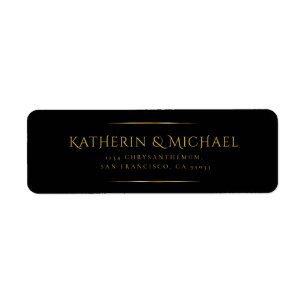 SIMPLY & ELEGANT GOLD FRAME RETURN ADDRESS LABEL