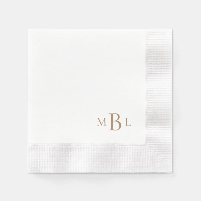 Simply Elegant Gold Monogram Coined Napkins (Front)