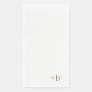 Simply Elegant Gold Monogram Ii Paper Guest Towels