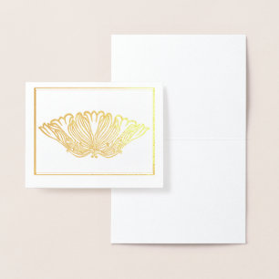 Simply Elegant Gold or Silver Floral Ornament Foil Card