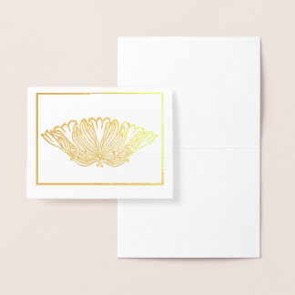 Simply Elegant Gold or Silver Floral Ornament Foil Card