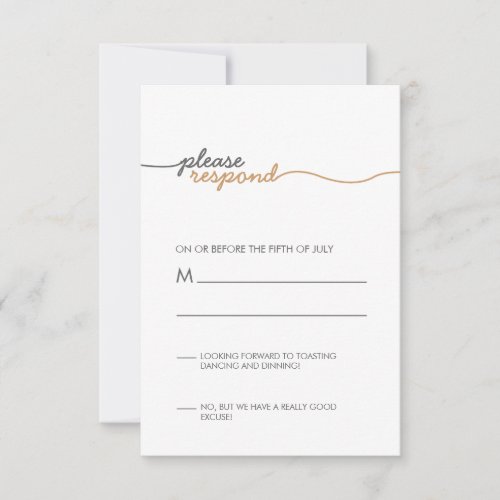 Simply Elegant Gold Response Announcement