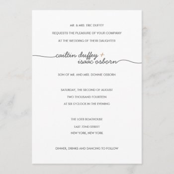 Simply Elegant Gold Wedding Invitation by envelopmentswedding at Zazzle