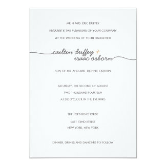 Simply Elegant Gold Wedding Invitation